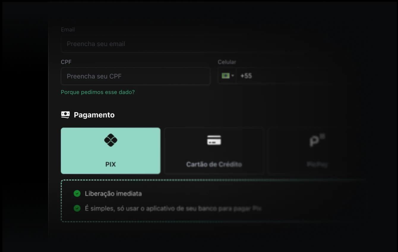 Pagamentos seguros via Pix no checkout Cakto